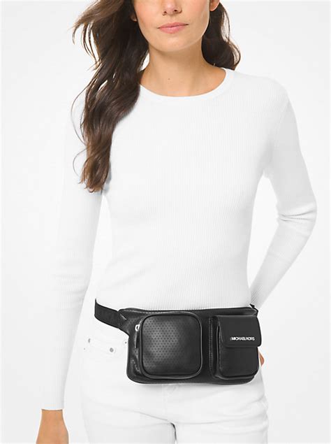 michael kors hanover medium perforated belt bag|Hanover Medium Perforated Belt Bag .